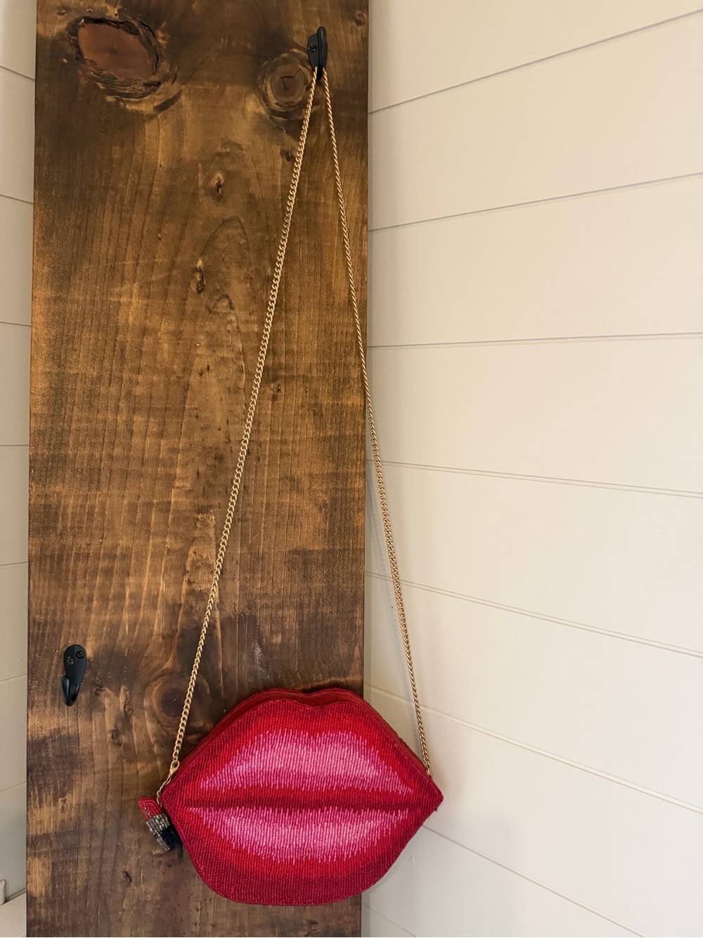 Mary Frances Pucker Up Beaded Lips Novelty Cross body Handbag